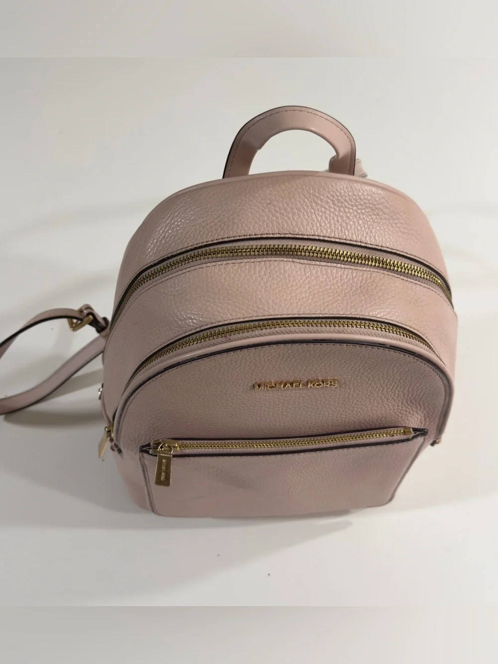 Michael Kors ADINA Women Leather PowderBlush Backpack, School Travel Bag 11x10x5
